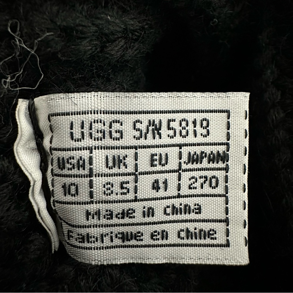 UGG Australia 5819 Classic Cardy Black Knit Fold Over Boots Button US Women's 10 - Picture 9 of 10